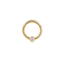 Load image into Gallery viewer, IVY | White Sapphire Clicker Hoop
