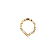 Load image into Gallery viewer, KENNEDY | Curved Diamond Clicker Hoop by Aurelie Gi — alternate angle
