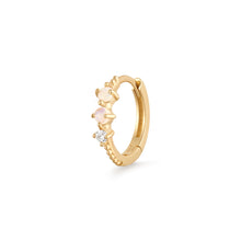 Load image into Gallery viewer, ZOEY | Opal and Lab-Grown Diamond Huggie Hoop by Aurelie Gi — alternate angle