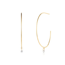 Load image into Gallery viewer, PIROUETTE | Single Floating Dia Hoop Earring