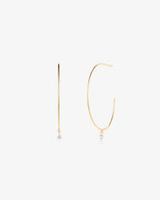 Load image into Gallery viewer, PIROUETTE | Single Floating Diamond Hoop Earrings by Aurelie Gi