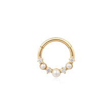 Load image into Gallery viewer, ADDY | Pearl and Lab Grown Diamond Clicker Earring by Aurelie Gi — on model
