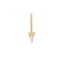 Load image into Gallery viewer, JANIS | Opal and Lab Grown Diamond Drop Huggie by Aurelie Gi — on model