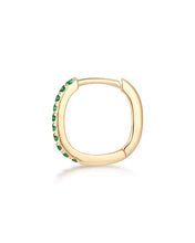 Load image into Gallery viewer, TWIGGY | Single Lab Grown Emerald Paperclip Huggie by Aurelie Gi — alternate angle