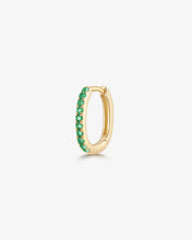 Load image into Gallery viewer, TWIGGY | Single Lab Grown Emerald Paperclip Huggie by Aurelie Gi