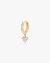 Load image into Gallery viewer, ADELINE | Pavé Lab Grown Diamond Heart Huggie by Aurelie Gi