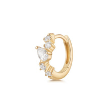 Load image into Gallery viewer, ZARINA | Pear and Round Lab Grown Diamond Single Huggie by Aurelie Gi — alternate angle