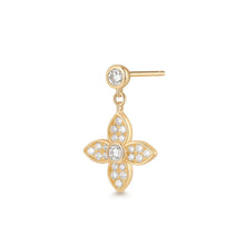 Load image into Gallery viewer, TEEGAN | Dangling Clover Lab Grown Diamond Single Stud Earring by Aurelie Gi — alternate angle