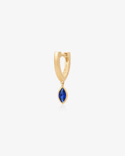 Load image into Gallery viewer, CIEL | Dangle Marquise Lab Grown Sapphire Huggie by Aurelie Gi
