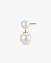 Load image into Gallery viewer, PERLINA | Double Pearl Drop Single Stud Earring by Aurelie Gi