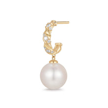 Load image into Gallery viewer, PERLA | Pearl and Lab Grown Diamond Dangling Single Stud Earring by Aurelie Gi — alternate angle