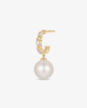 Load image into Gallery viewer, PERLA | Pearl and Lab Grown Diamond Dangling Single Stud Earring by Aurelie Gi