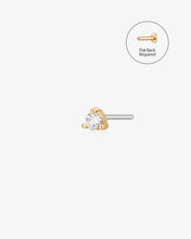 Load image into Gallery viewer, UNA | Single Diamond Mini Threadless Flatback Earring by Aurelie Gi