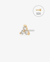Load image into Gallery viewer, ALESSA | White Sapphire Triple Cluster Threadless Flatback Earring by Aurelie Gi