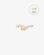 Load image into Gallery viewer, VENUS | Single Opal And Diamond Threadless Flatback Earring by Aurelie Gi