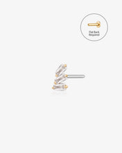 Load image into Gallery viewer, MONA | Baguette Trio White Sapphire Threadless Flatback Earring by Aurelie Gi