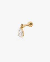 Load image into Gallery viewer, ARABELLA | Pear Lab Grown Diamond Dangle Threaded Flatback by Aurelie Gi
