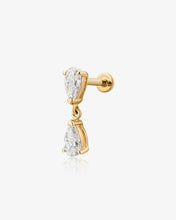 Load image into Gallery viewer, HERMIONE | Double Pear Lab Grown Diamond Threaded Flatback by Aurelie Gi