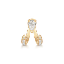Load image into Gallery viewer, ASTORIA | Pear Lab Grown Diamond with Accents Threaded Flatback by Aurelie Gi — on model