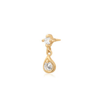Load image into Gallery viewer, ECHO | Dangle Double Lab Grown Diamond Threaded with Flatback by Aurelie Gi — alternate angle