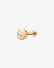 Load image into Gallery viewer, ZINNIA | Bezel Half Moon Lab Grown Diamond Threaded with Flatback by Aurelie Gi