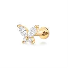 Load image into Gallery viewer, CASSANDRA | Marquise Lab Grown Diamond Butterfly Threaded Flatback by Aurelie Gi — alternate angle