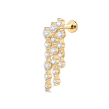 Load image into Gallery viewer, OSUPA | 3-Row Dangling Lab Grown Diamonds Threaded Flatback by Aurelie Gi — alternate angle