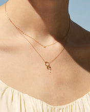 Load image into Gallery viewer, NOLA | Diamond Bezel Necklace with Dual Chain by Aurelie Gi — alternate angle