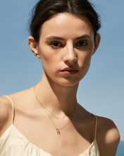 Load image into Gallery viewer, NOLA | Diamond Bezel Necklace with Dual Chain by Aurelie Gi — alternate angle