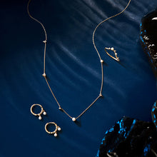 Load image into Gallery viewer, SABRINA | Pearl and White Sapphire Asymmetrical Station Necklace