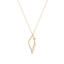 Load image into Gallery viewer, ATTINA | Pearl and White Sapphire Open Pendant Necklace