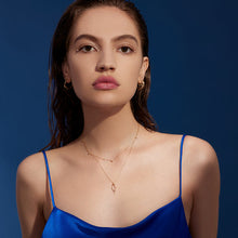 Load image into Gallery viewer, ATTINA | Pearl and White Sapphire Open Pendant Necklace