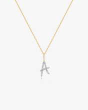 Load image into Gallery viewer, Cursive Letter Pavé Diamond Necklace by Aurelie Gi — alternate angle
