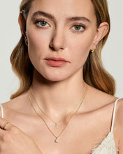 Load image into Gallery viewer, Cursive Letter Pavé Diamond Necklace by Aurelie Gi — alternate angle