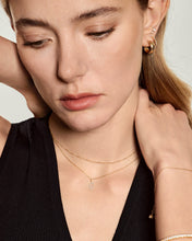 Load image into Gallery viewer, Cursive Letter Pavé Diamond Necklace by Aurelie Gi — alternate angle