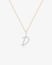 Load image into Gallery viewer, Cursive Letter Pavé Diamond Necklace by Aurelie Gi — alternate angle
