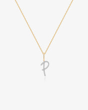 Load image into Gallery viewer, Cursive Letter Pavé Diamond Necklace by Aurelie Gi — alternate angle