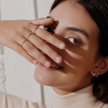 Load image into Gallery viewer, PIXIE | Aquamarine and Morganite Ring by Aurelie Gi — on model