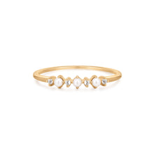 Load image into Gallery viewer, SYLVIA | Pearl and White Sapphire Ring by Aurelie Gi — on model
