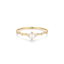 Load image into Gallery viewer, COLETTE | Pearl and Lab Grown Diamond Ring by Aurelie Gi — alternate angle