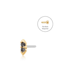 Load image into Gallery viewer, DELPHI | Grey Diamond Threadless Flatback Earring