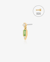 Load image into Gallery viewer, VESPER | Tsavorite and Lab Grown Diamond Threadless Flatback Earring by Aurelie Gi