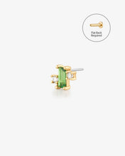 Load image into Gallery viewer, WREN | Tsavorite and Lab Grown Diamond Threadless Flatback Earring by Aurelie Gi