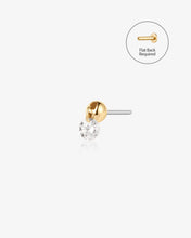 Load image into Gallery viewer, CHEVAL | Single Floating Diamond Threadless Flatback Earring by Aurelie Gi