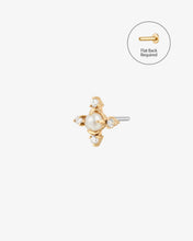 Load image into Gallery viewer, MABEL | Pearl 4-Points Threadless Flatback Earring by Aurelie Gi