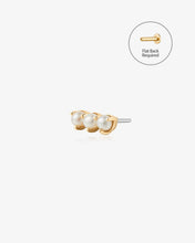 Load image into Gallery viewer, KYNSLEE | Triple Pearl Threadless Flatback Earring by Aurelie Gi