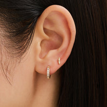 Load image into Gallery viewer, SYDNEY | Baguette White Sapphire Threadless Flatback Earring by Aurelie Gi — detail view
