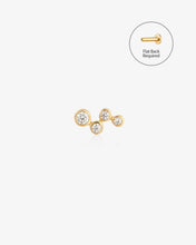 Load image into Gallery viewer, SALLY | Natural Diamond Small Wave Threadless Flatback Earring by Aurelie Gi