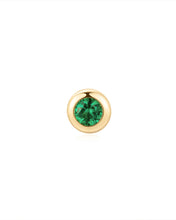 Load image into Gallery viewer, SHALOM | Lab Grown Emerald Threadless Flatback Earring by Aurelie Gi — alternate angle
