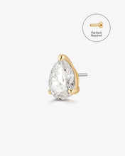 Load image into Gallery viewer, IGGY | Pear Lab Grown Diamond Threadless Flatback Earring by Aurelie Gi